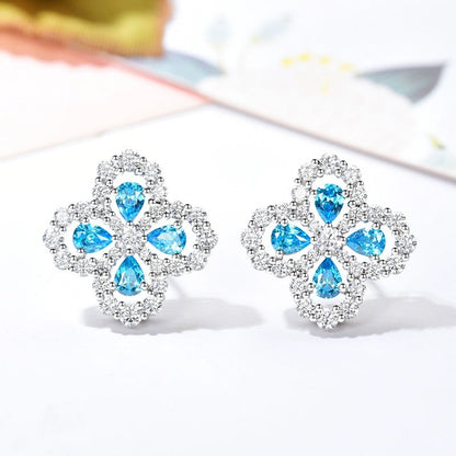 [Windsor Jewelry]LOOP EARRINGS FULL MOTIF DIAMOND 16MM