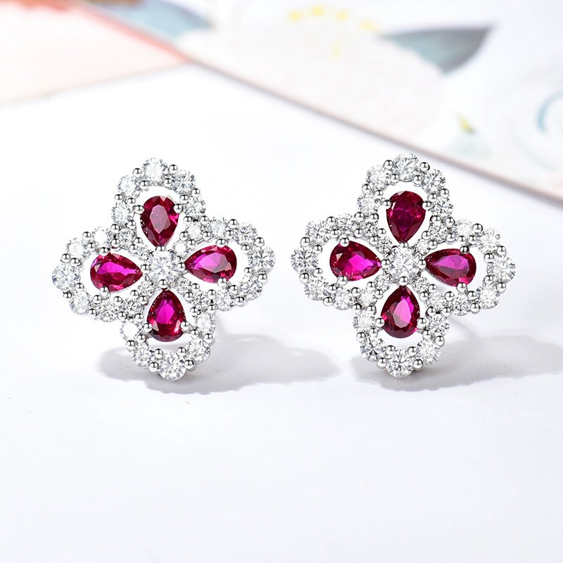 [Windsor Jewelry]LOOP EARRINGS FULL MOTIF DIAMOND 16MM