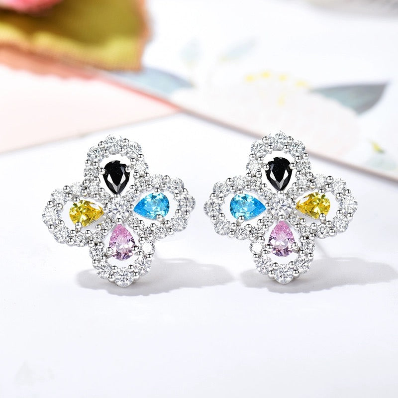 [Windsor Jewelry]LOOP EARRINGS FULL MOTIF DIAMOND 16MM