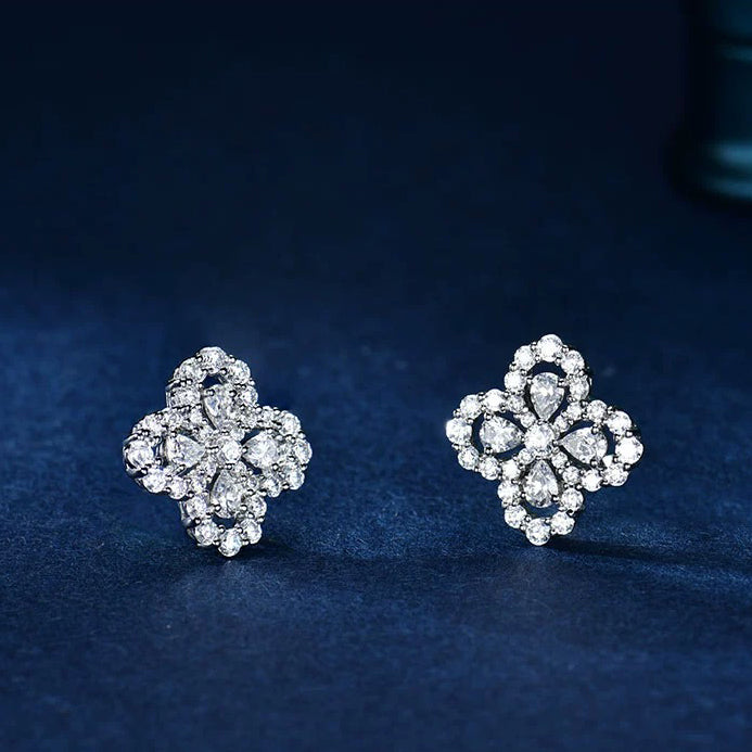 [Windsor Jewelry]LOOP EARRINGS FULL MOTIF DIAMOND 16MM