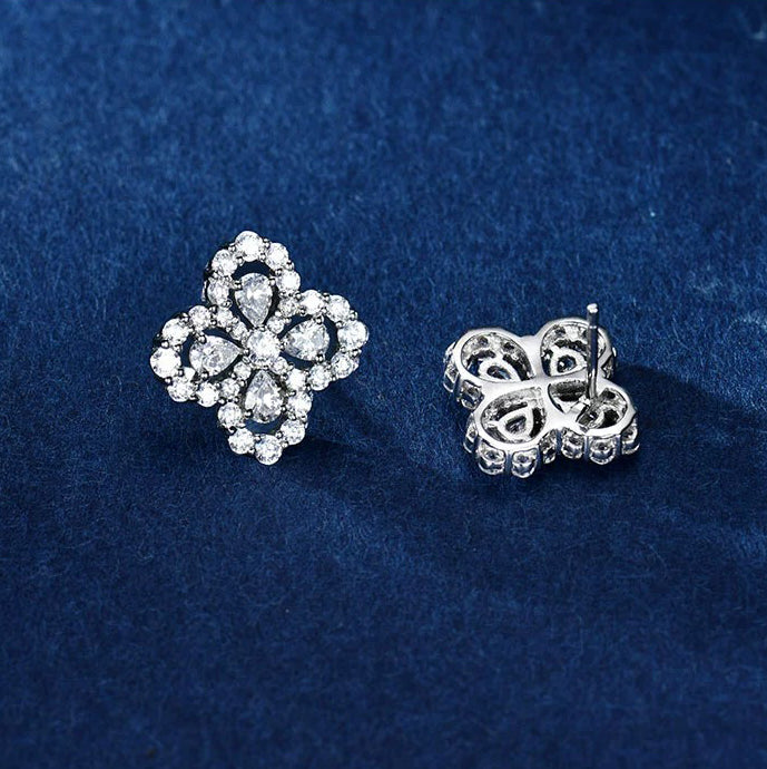 [Windsor Jewelry]LOOP EARRINGS FULL MOTIF DIAMOND 16MM