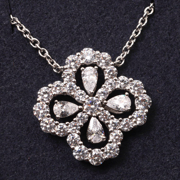 [Windsor Jewelry]LOOP NECKLACE FULL MOTIF DIAMOND 16MM MULTIPLE COLORS