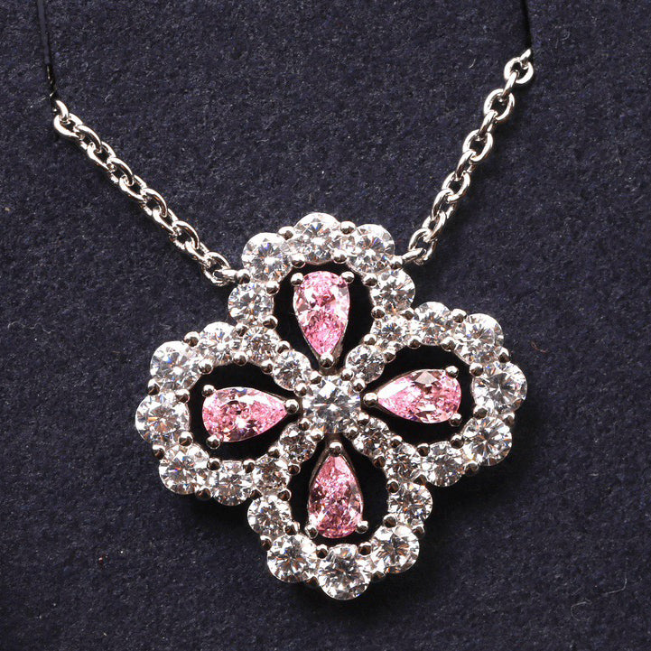 [Windsor Jewelry]LOOP NECKLACE FULL MOTIF DIAMOND 16MM MULTIPLE COLORS