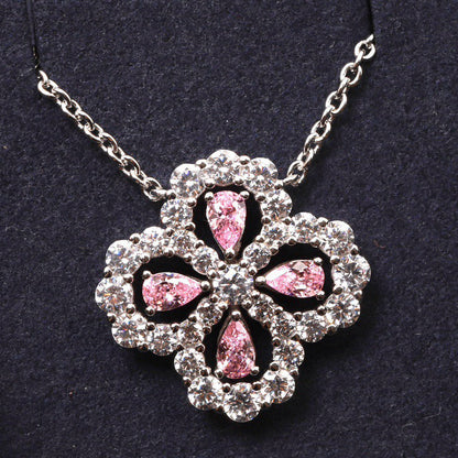[Windsor Jewelry]LOOP NECKLACE FULL MOTIF DIAMOND 16MM MULTIPLE COLORS