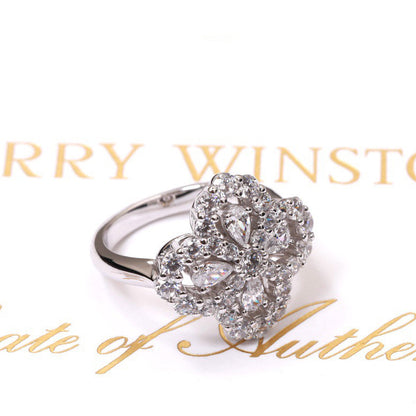 [Windsor Jewelry]LOOP RING FULL MOTIF DIAMOND 16MM SILVE