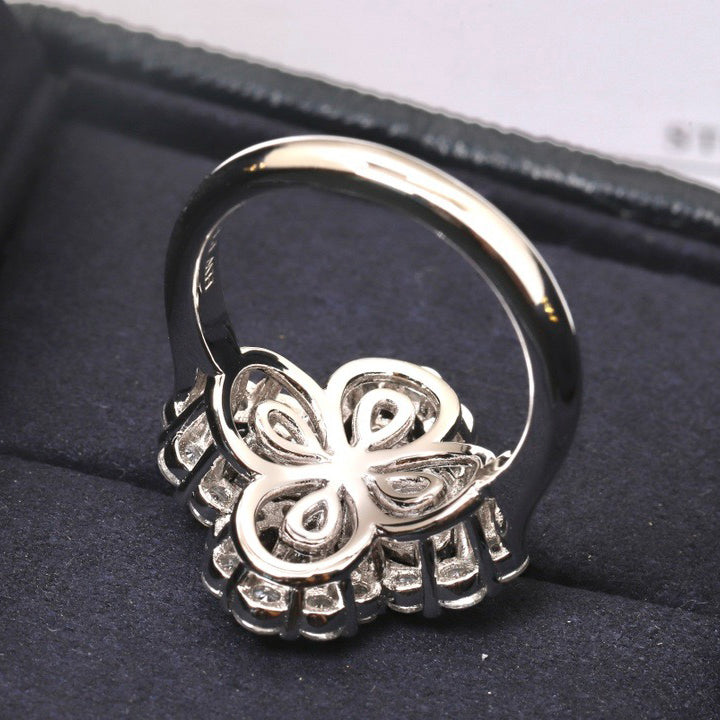 [Windsor Jewelry]LOOP RING FULL MOTIF DIAMOND 16MM SILVE