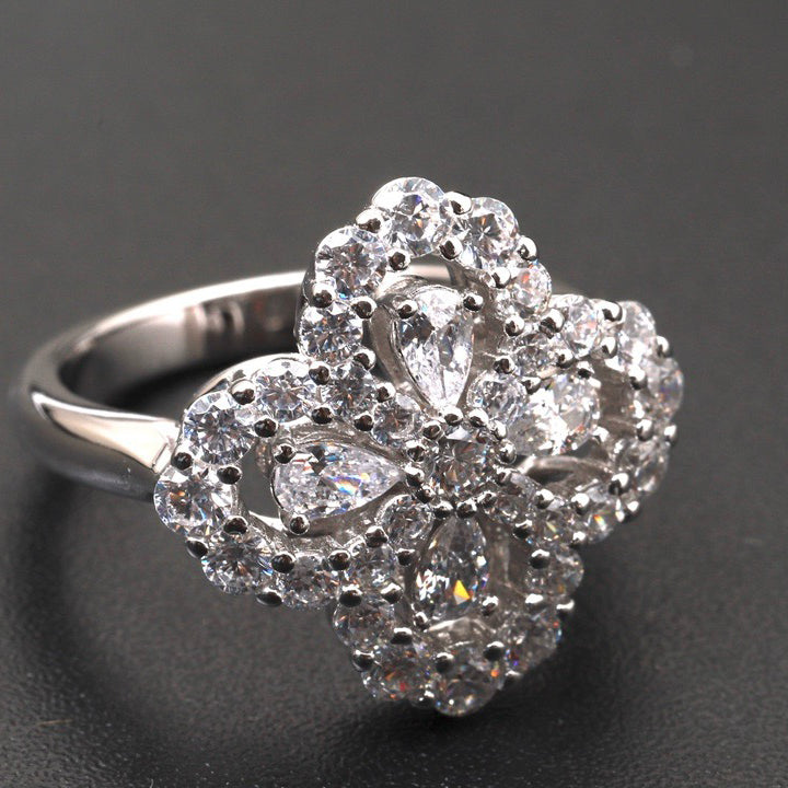 [Windsor Jewelry]LOOP RING FULL MOTIF DIAMOND 16MM SILVE