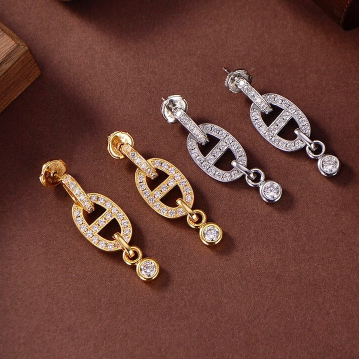 [Windsor Jewelry]HM CHAINE DIAMOND EARRINGS