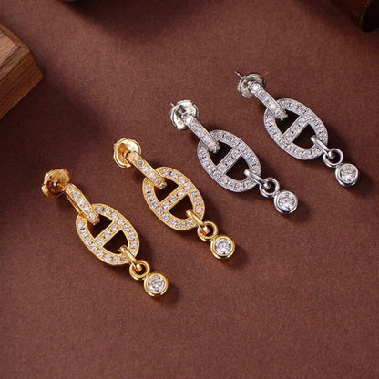 [Windsor Jewelry]HM CHAINE DIAMOND EARRINGS
