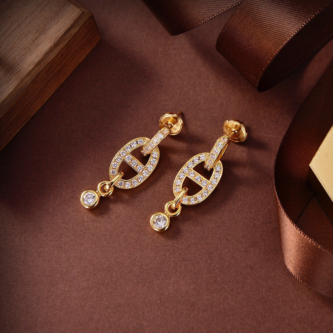 [Windsor Jewelry]HM CHAINE DIAMOND EARRINGS