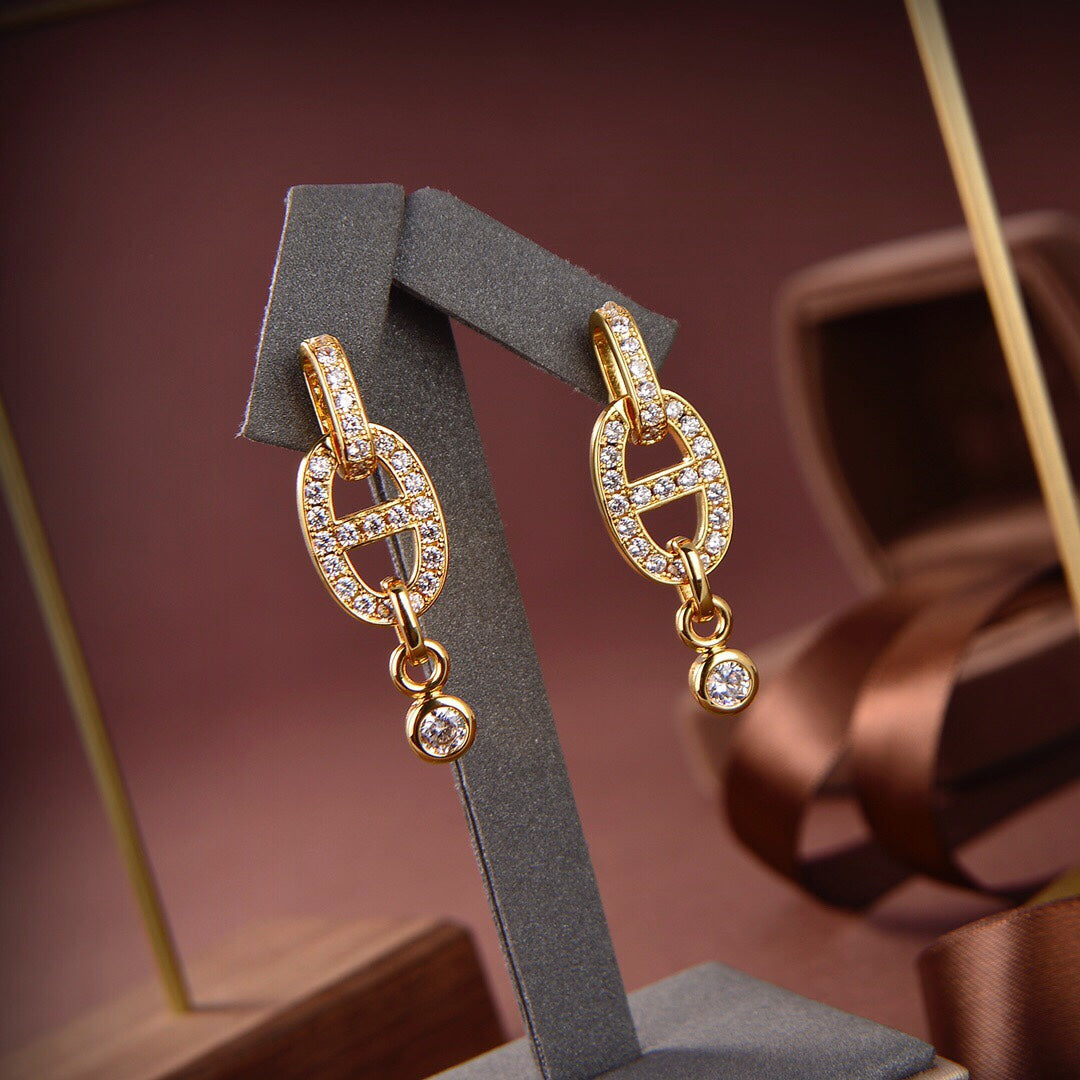 [Windsor Jewelry]HM CHAINE DIAMOND EARRINGS