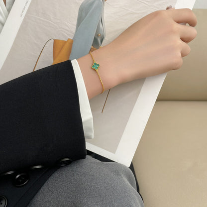 [Windsor Jewelry]CLOVER BRACELET MALACHITE 1 MOTIF
