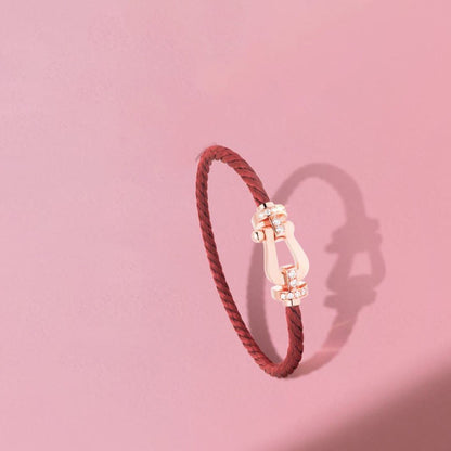 [Windsor Jewelry]FORCE 10 HALF DIAMOND PINK GOLD RED CORDERI LARGE AND MEDIUM MODEL
