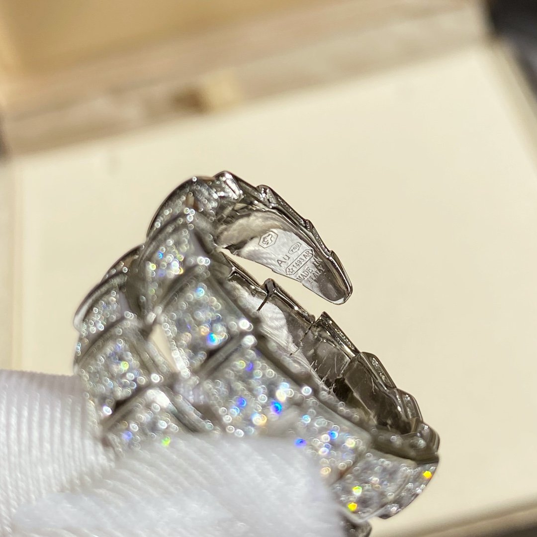 [Windsor Jewelry]SERPENTI DOUBLE RING SILVER DIAMOND PAVED