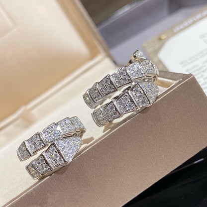 [Windsor Jewelry]SERPENTI DOUBLE RING SILVER DIAMOND PAVED