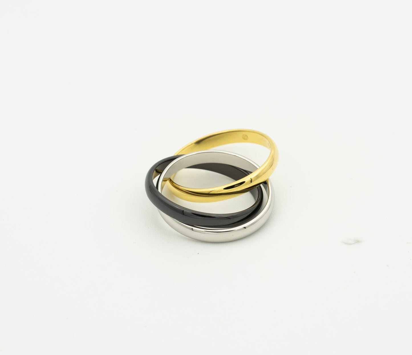 [Windsor Jewelry]TRINITY RING BLACK GOLD SILVER