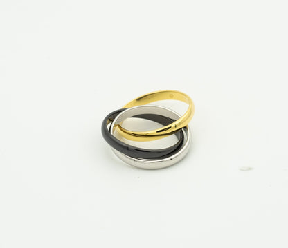 [Windsor Jewelry]TRINITY RING BLACK GOLD SILVER