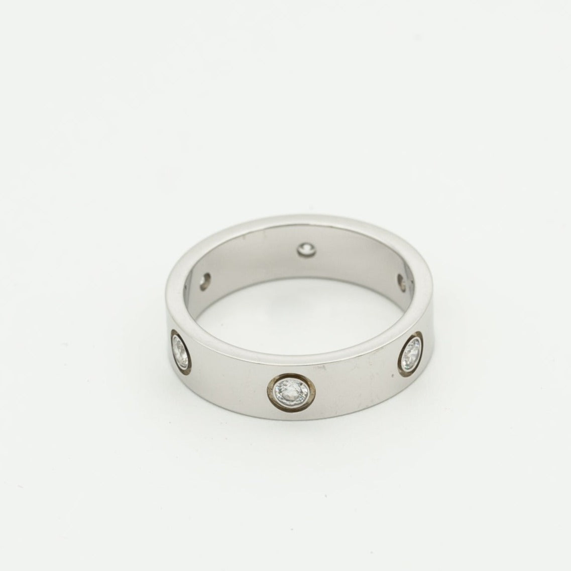 [Windsor Jewelry]LOVE RING 5.5MM 6 DIAMONDS SILVER