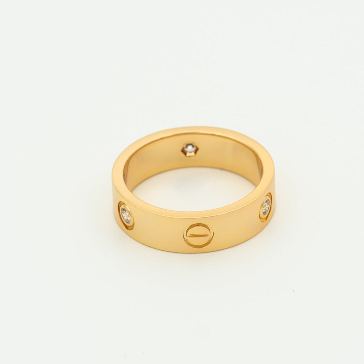 [Windsor Jewelry]LOVE RING 5.5MM 3 DIAMONDS PINK GOLD