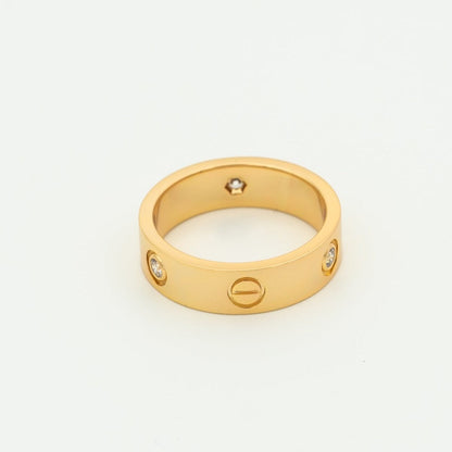 [Windsor Jewelry]LOVE RING 5.5MM 3 DIAMONDS PINK GOLD