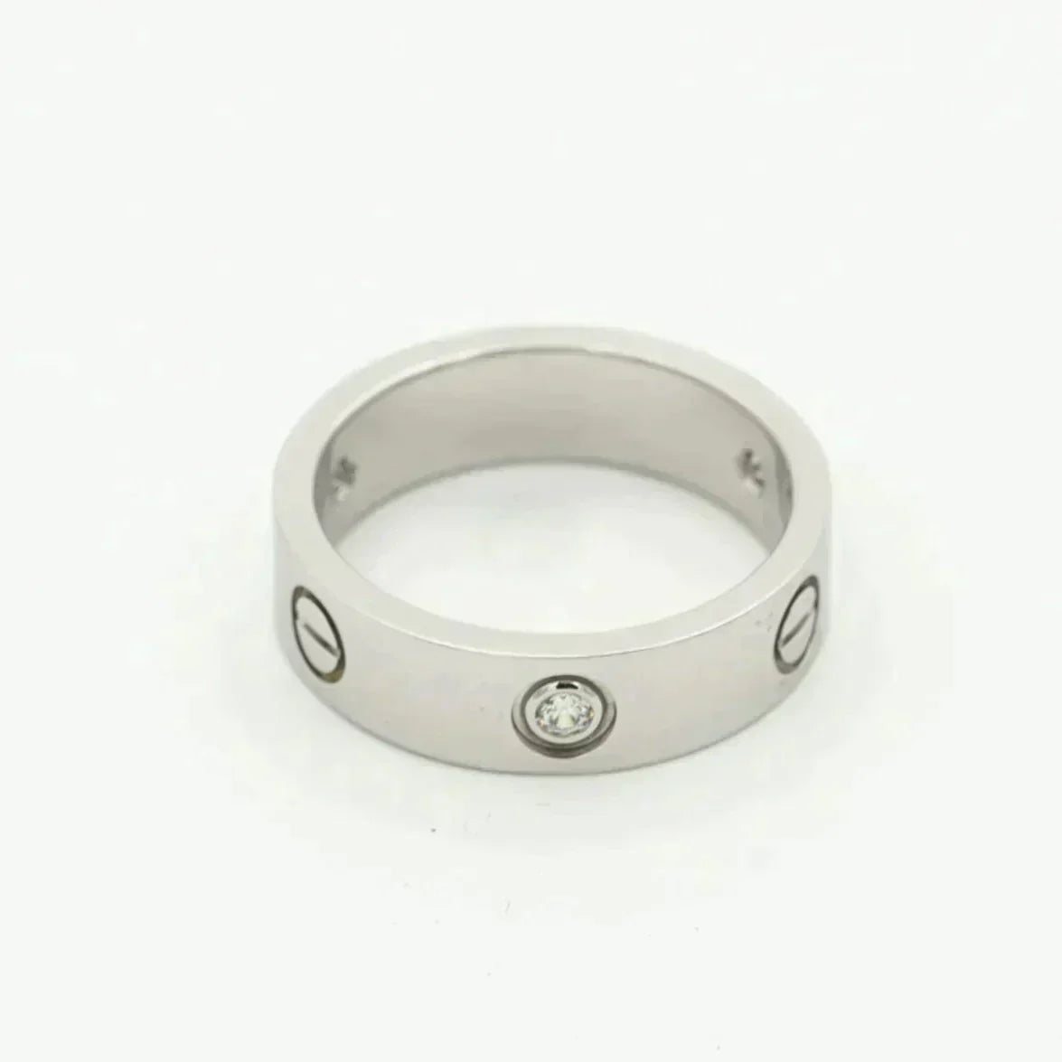 [Windsor Jewelry]LOVE RING 5.5MM 3 DIAMONDS SILVER
