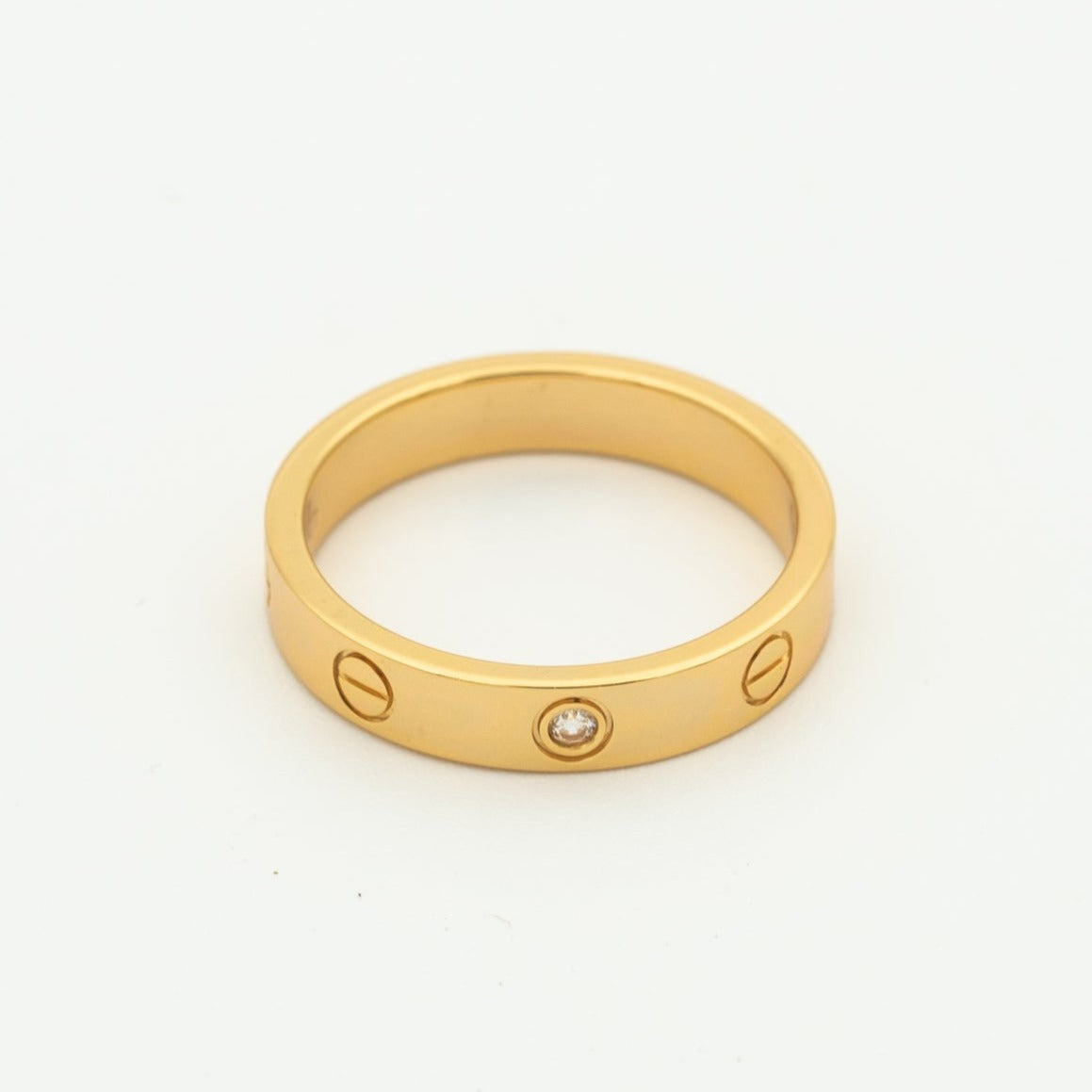 [Windsor Jewelry]LOVE RING 4MM 1 DIAMOND PINK GOLD