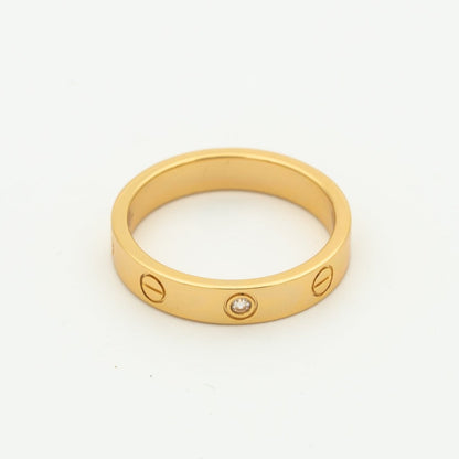 [Windsor Jewelry]LOVE RING 4MM 1 DIAMOND PINK GOLD
