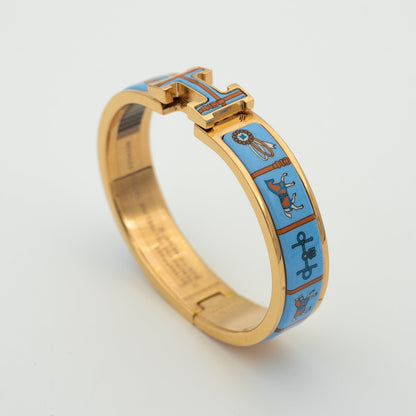 [Windsor Jewelry]H PINK GOLD BRACELET BLUE CERAMIC