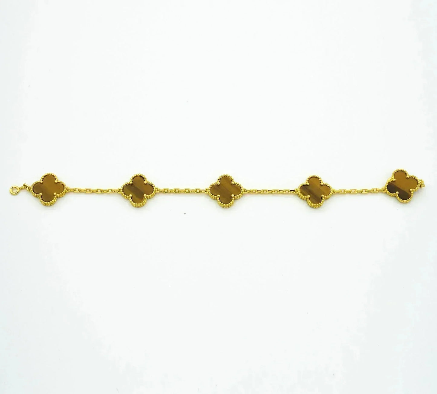[Windsor Jewelry]CLOVER  5 MOTIFS TIGER EYE BRACELET