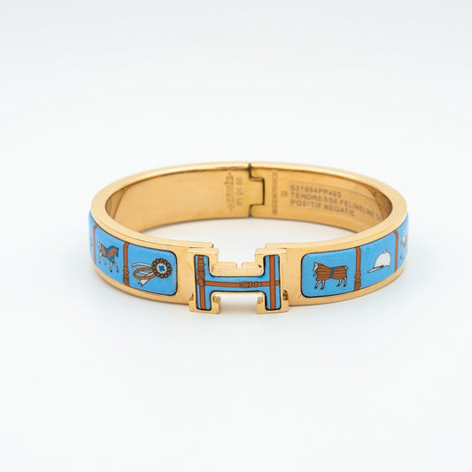 [Windsor Jewelry]H PINK GOLD BRACELET BLUE CERAMIC