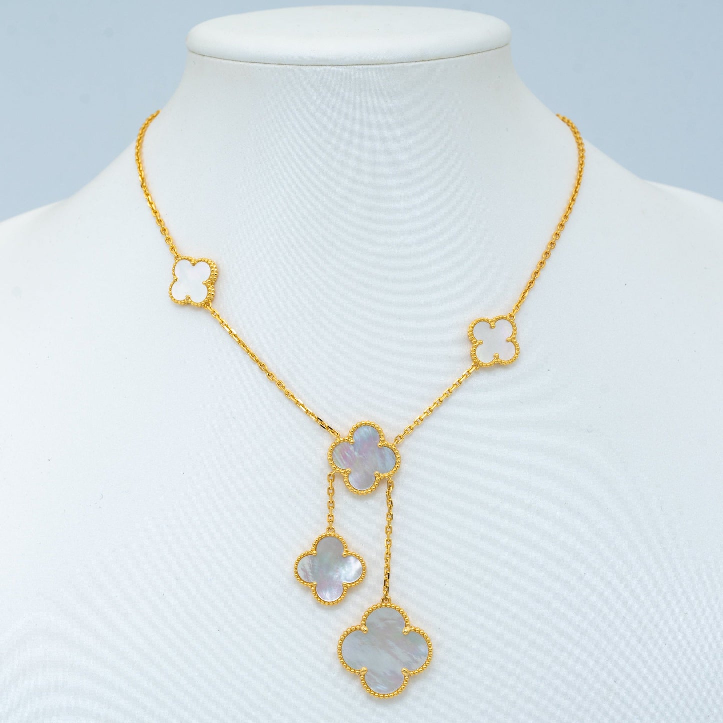 [Windsor Jewelry]CLOVER MOTHER OF PEARL NECKLACE 6 MOTIF