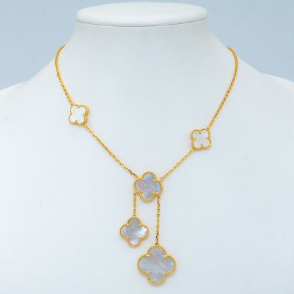 [Windsor Jewelry]CLOVER MOTHER OF PEARL NECKLACE 6 MOTIF