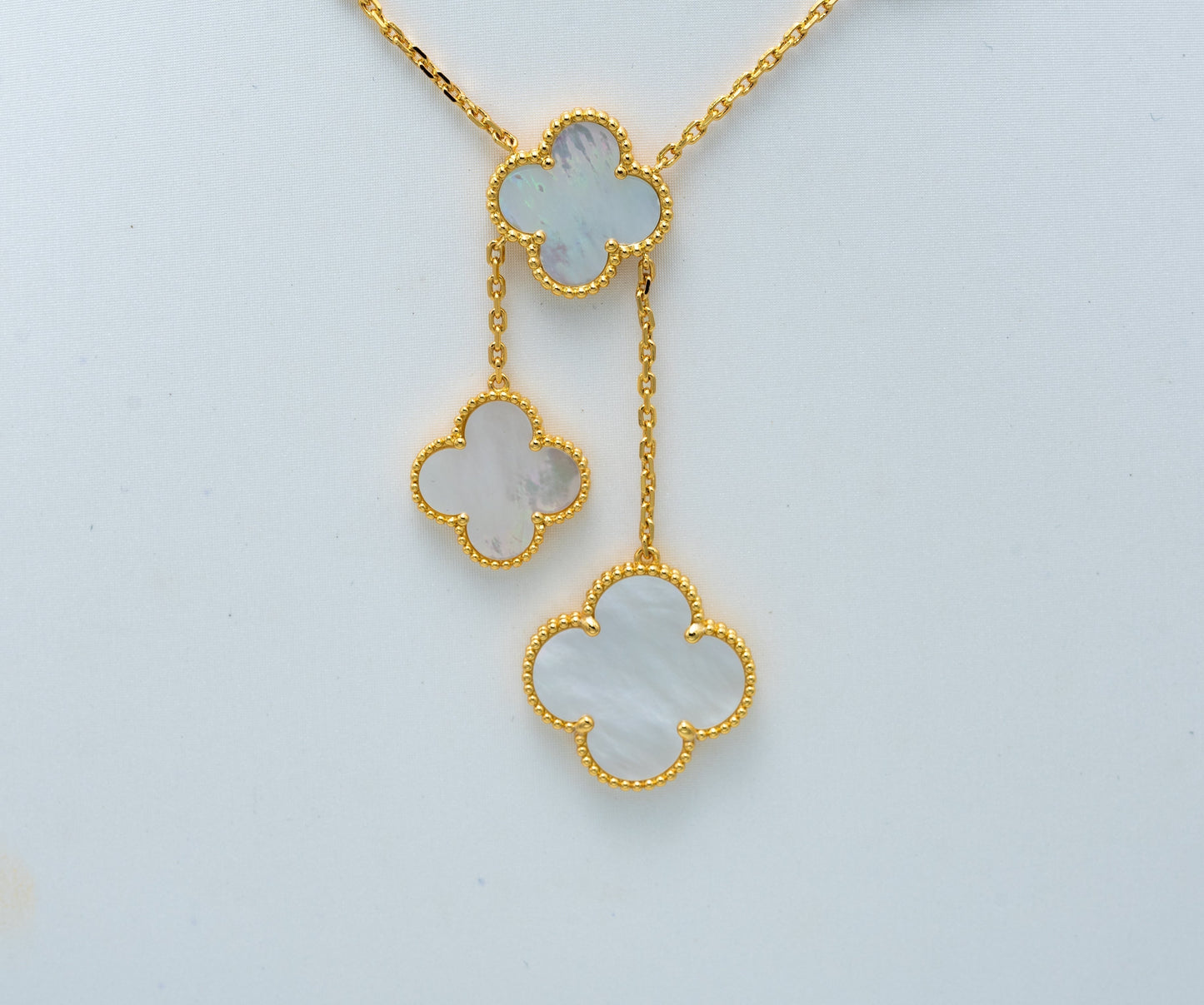 [Windsor Jewelry]CLOVER MOTHER OF PEARL NECKLACE 6 MOTIF