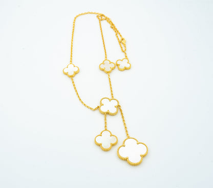 [Windsor Jewelry]CLOVER MOTHER OF PEARL NECKLACE 6 MOTIF