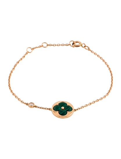 [Windsor Jewelry]SUN MALACHITE 1 DIAMOND PINK GOLD BRACELET