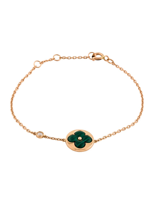 [Windsor Jewelry]SUN MALACHITE 1 DIAMOND PINK GOLD BRACELET