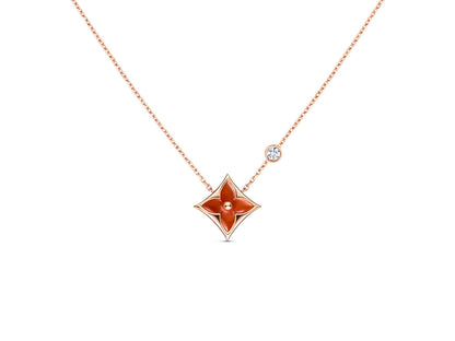 [Windsor Jewelry]STAR NECKLACE PINK GOLD 1 DIAMOND