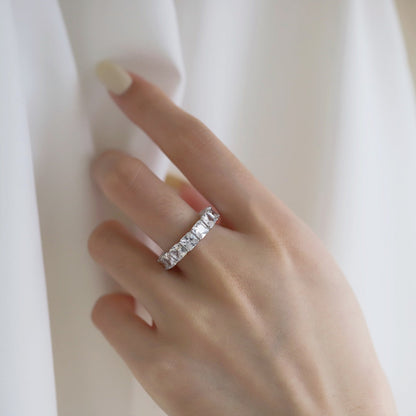 [Windsor Jewelry]Elegant Princess Cut Tennis Ring