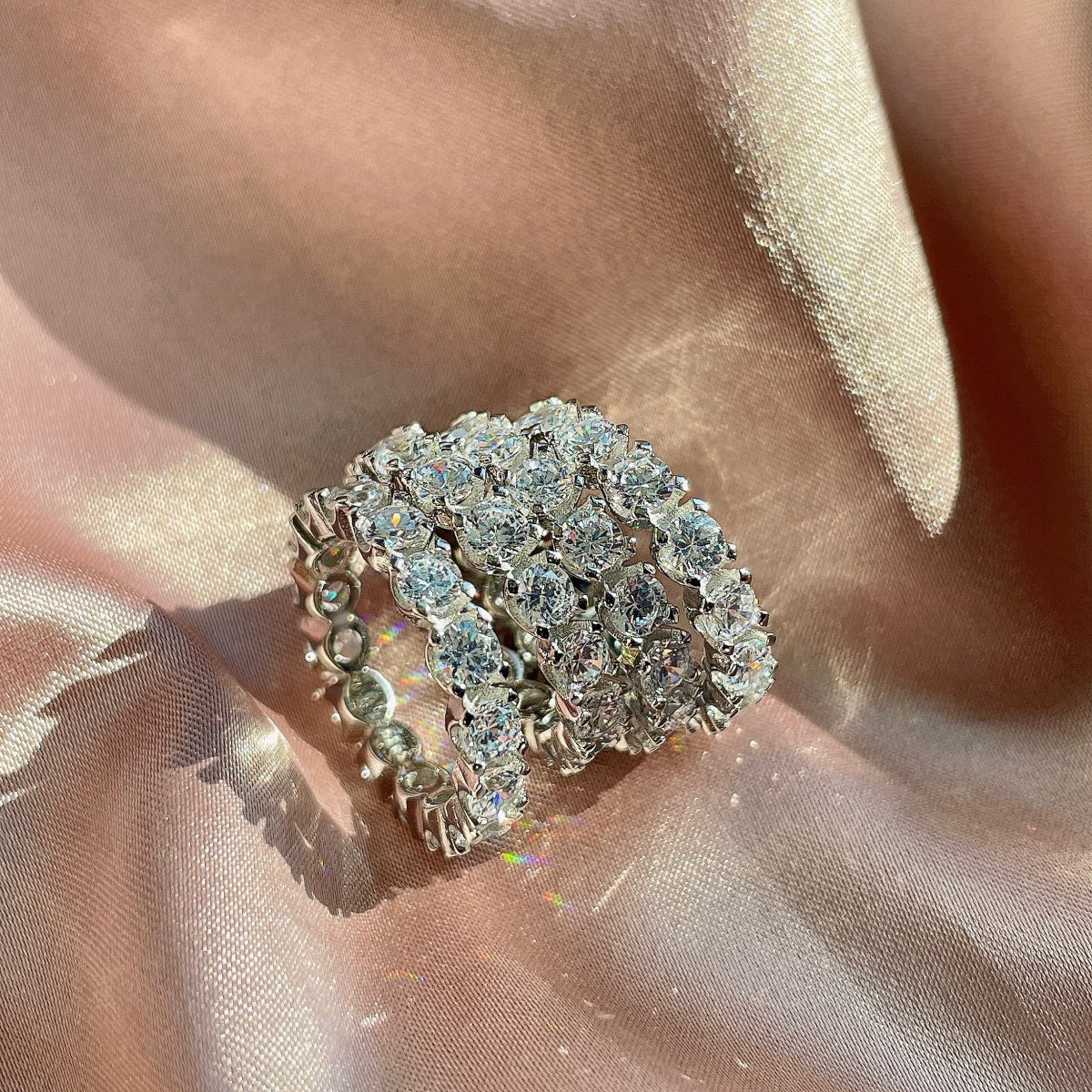 [Windsor Jewelry]Eternity Round Cut Tennis Ring
