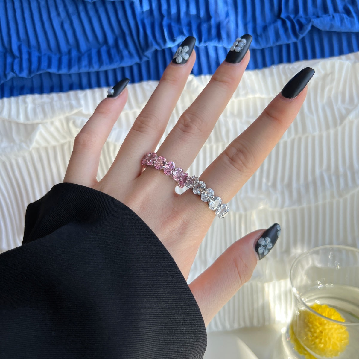 [Windsor Jewelry]Dainty Elongated Cushion Cut Tennis Ring