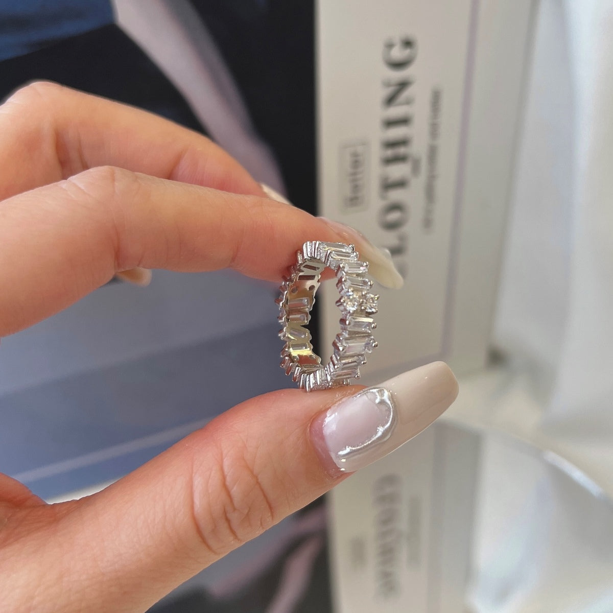 [Windsor Jewelry]Delicate Multi Shape Tennis Ring