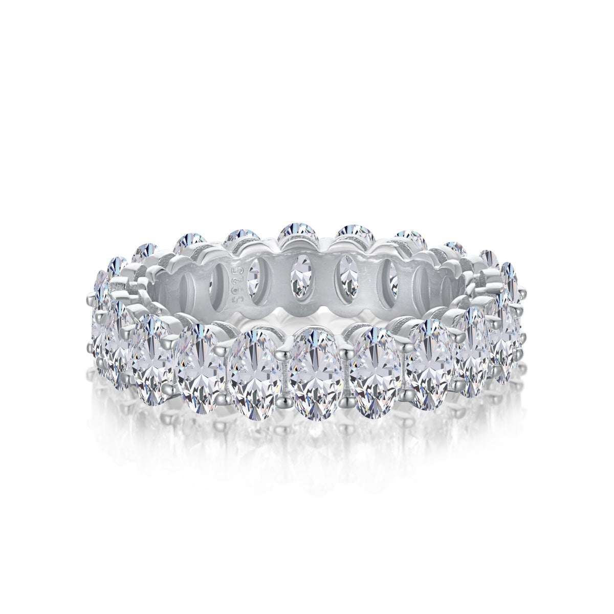 [Windsor Jewelry]Ornate Oval Cut Tennis Ring