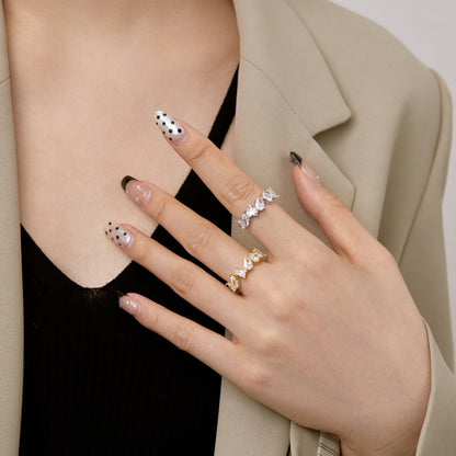 [Windsor Jewelry]Delicate Multi Cut Ring