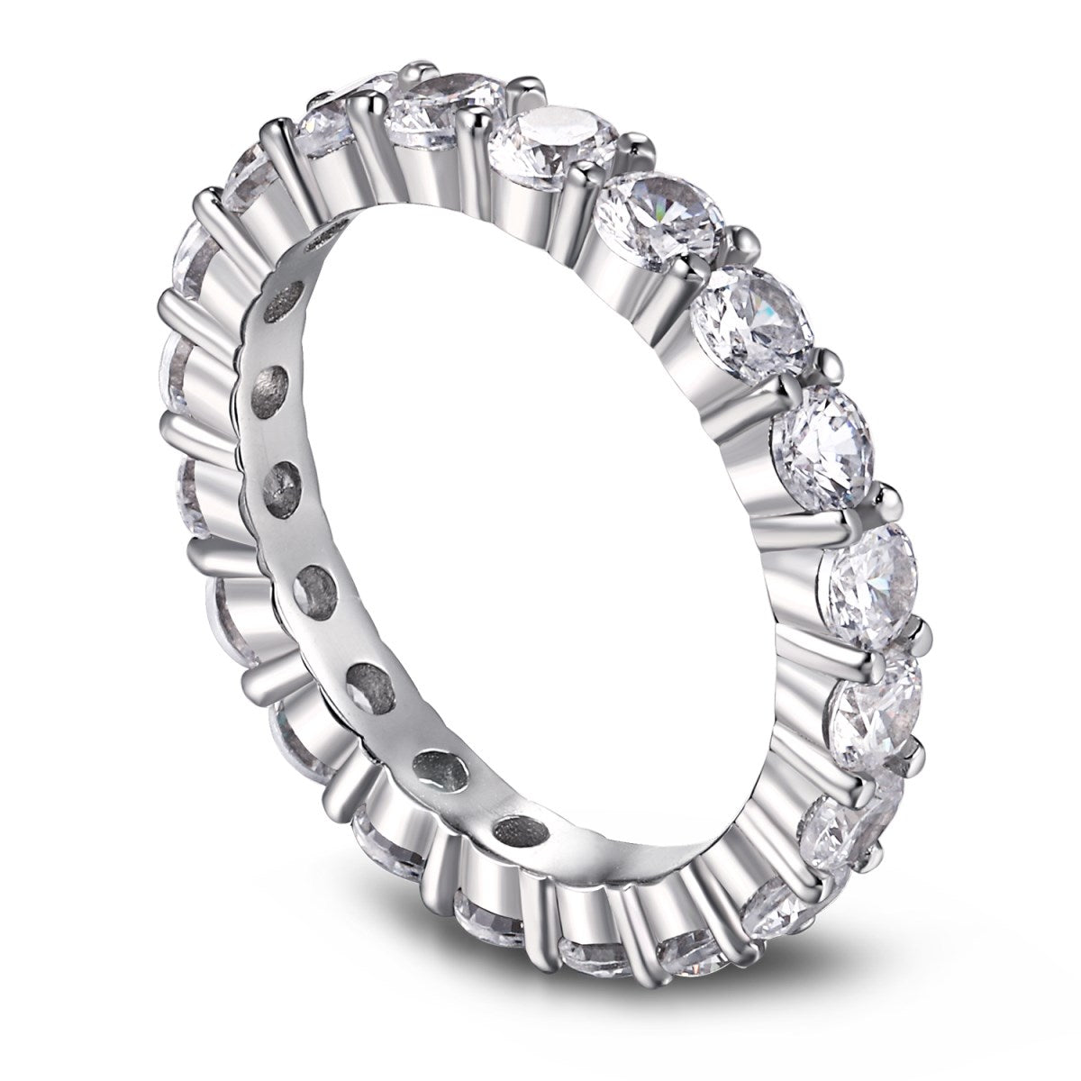 [Windsor Jewelry]Sparkling Round Cut Tennis Ring