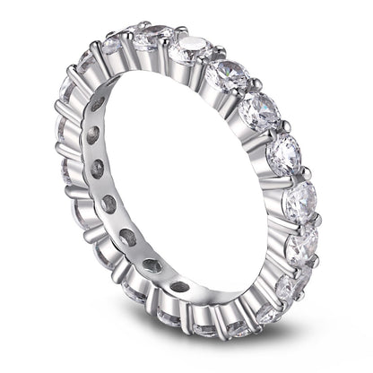 [Windsor Jewelry]Sparkling Round Cut Tennis Ring