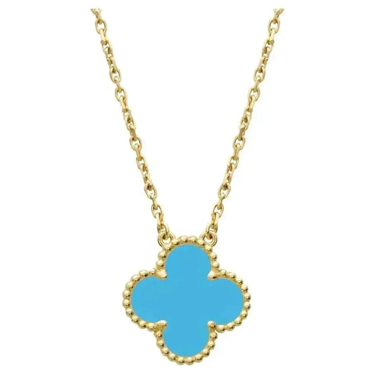 [Windsor Jewelry]CLOVER 15MM VINTAGE TURQUOISE NECKLACE