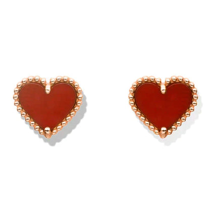 [Windsor Jewelry]HEART CARNELIAN STUD EARRINGS