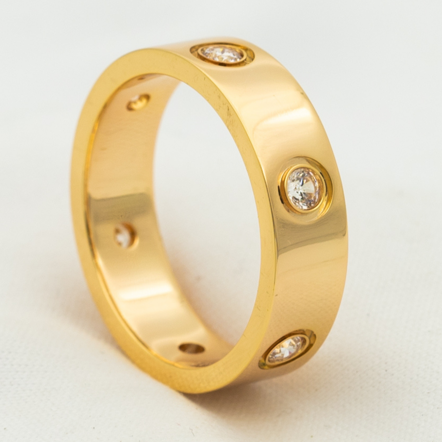 [Windsor Jewelry]LOVE RING 5.5MM 6 DIAMONDS PINK GOLD