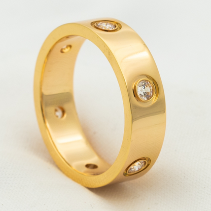 [Windsor Jewelry]LOVE RING 5.5MM 6 DIAMONDS PINK GOLD