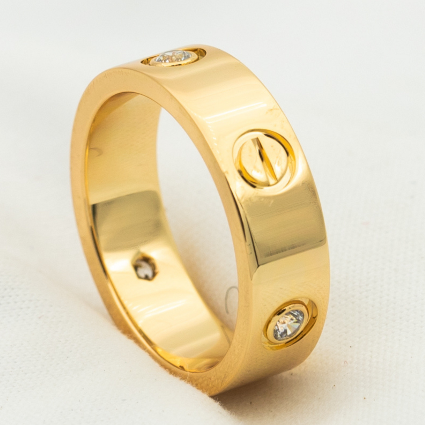 [Windsor Jewelry]LOVE RING 5.5MM 3 DIAMONDS PINK GOLD
